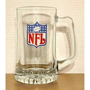 Vintage Thick Glass NFL Football Beer Mug Stein Cup